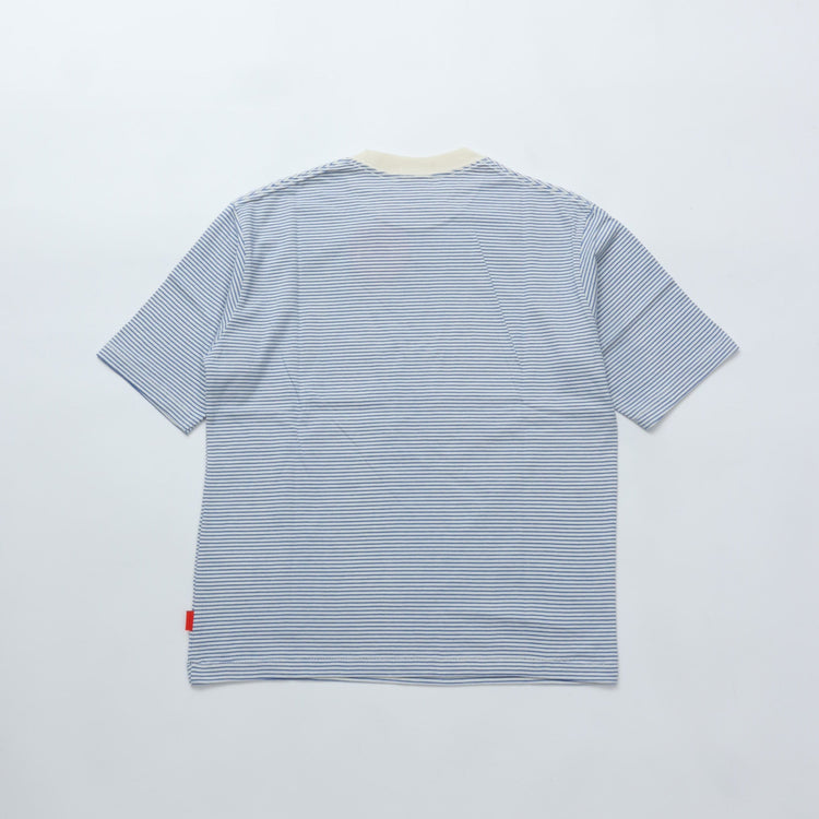 Healthknit / Narrow Border Crew Neck Short Sleeve T-Shirt Women's Natural Blue 