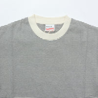 Healthknit / ナローボーダー　クルーネック半袖Tシャツ Women'S NATURAL*BLACK