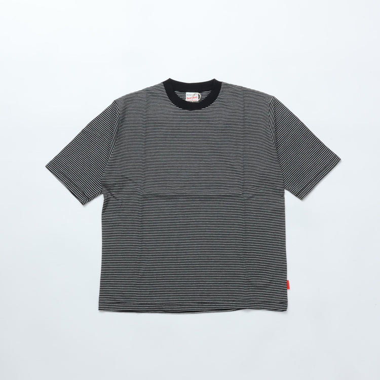 Healthknit / ナローボーダー　クルーネック半袖Tシャツ Women'S BLACK*NATURAL