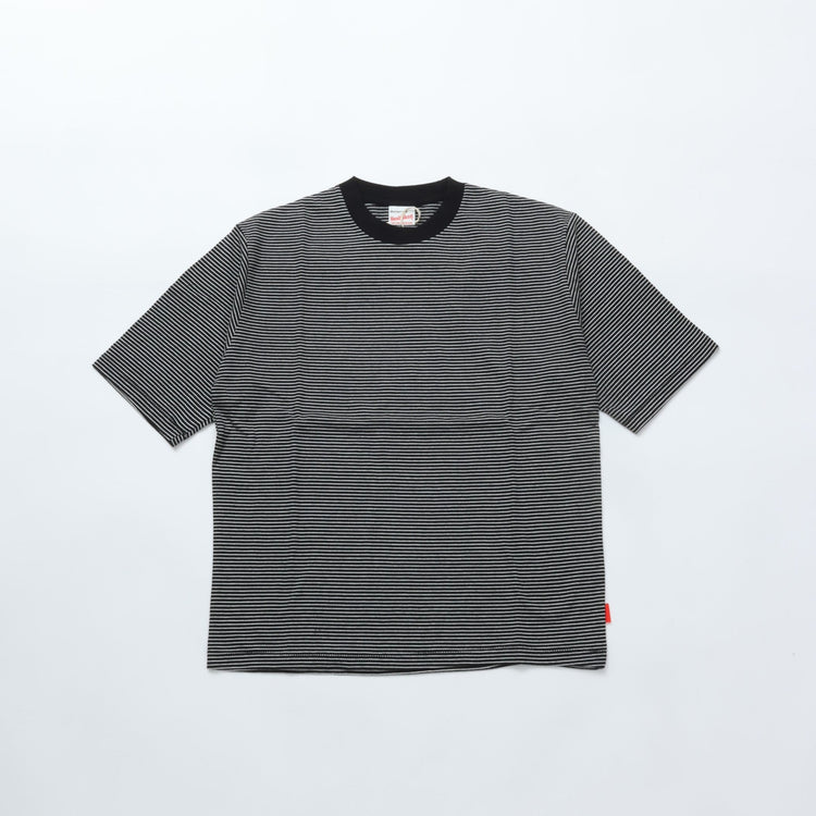 Healthknit / ナローボーダー　クルーネック半袖Tシャツ Women'S BLACK*NATURAL