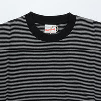 Healthknit / ナローボーダー　クルーネック半袖Tシャツ Women'S BLACK*NATURAL