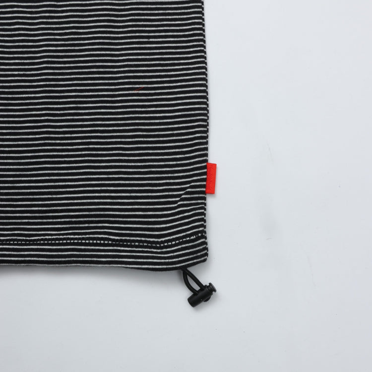 Healthknit / Narrow Border Jersey Wide Henleyneck S/S　BLACK/NATURAL