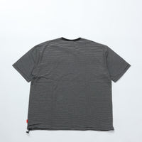 Healthknit / Narrow Border Jersey Wide Henleyneck S/S　BLACK/NATURAL