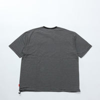 Healthknit / Narrow Border Jersey Wide Henleyneck S/S　BLACK/NATURAL