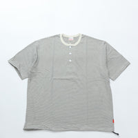 Healthknit / Narrow Border Jersey Wide Henleyneck S/S　NATURAL/BLACK
