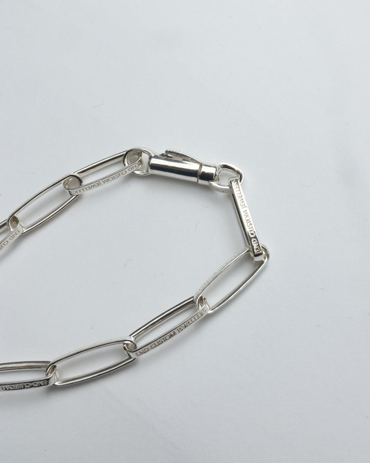END CUSTOM JEWELLERS HALF ROUND NARROW CHAIN SILVER ENDB110