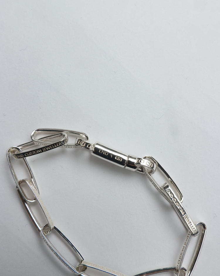 END CUSTOM JEWELLERS HALF ROUND NARROW CHAIN SILVER ENDB110