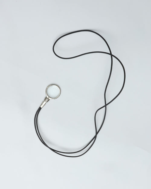 END CUSTOM JEWELLERS DETACHABLE LUPE NECKLACE SILVER × BLACKLEATHER ENDN055