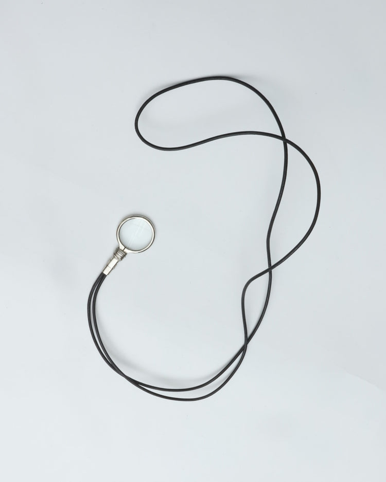 END CUSTOM JEWELLERS DETACHABLE LUPE NECKLACE SILVER × BLACKLEATHER ENDN055