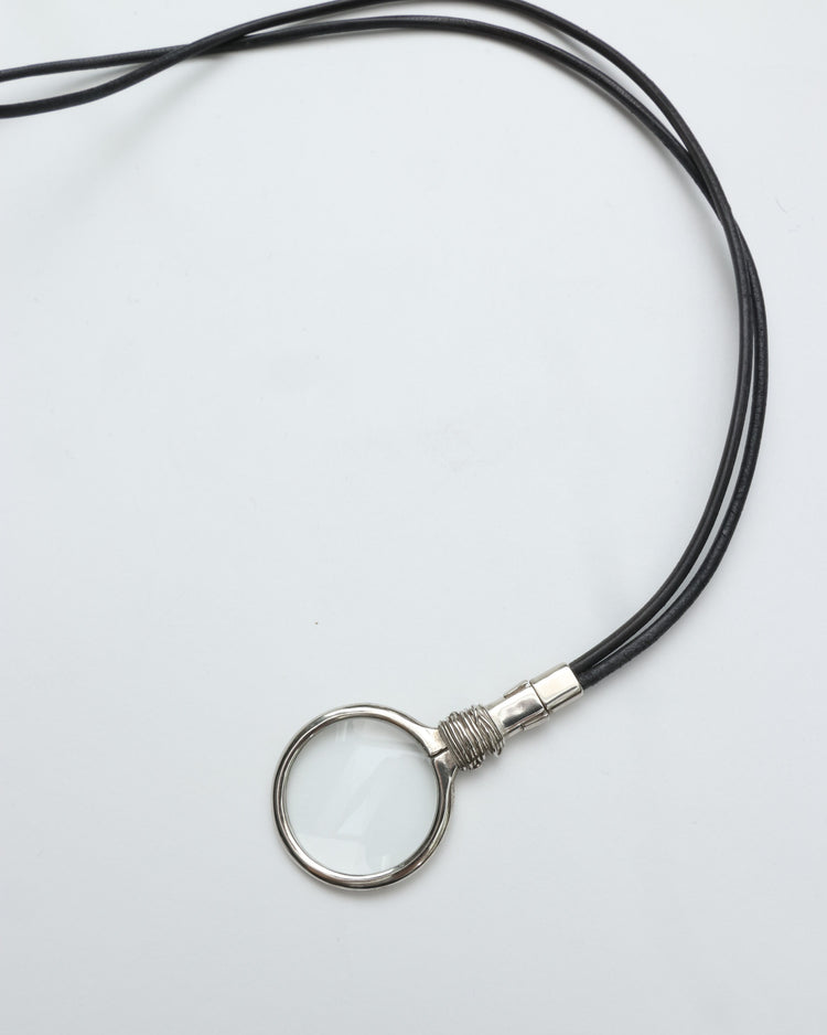 END CUSTOM JEWELLERS DETACHABLE LUPE NECKLACE SILVER × BLACKLEATHER ENDN055