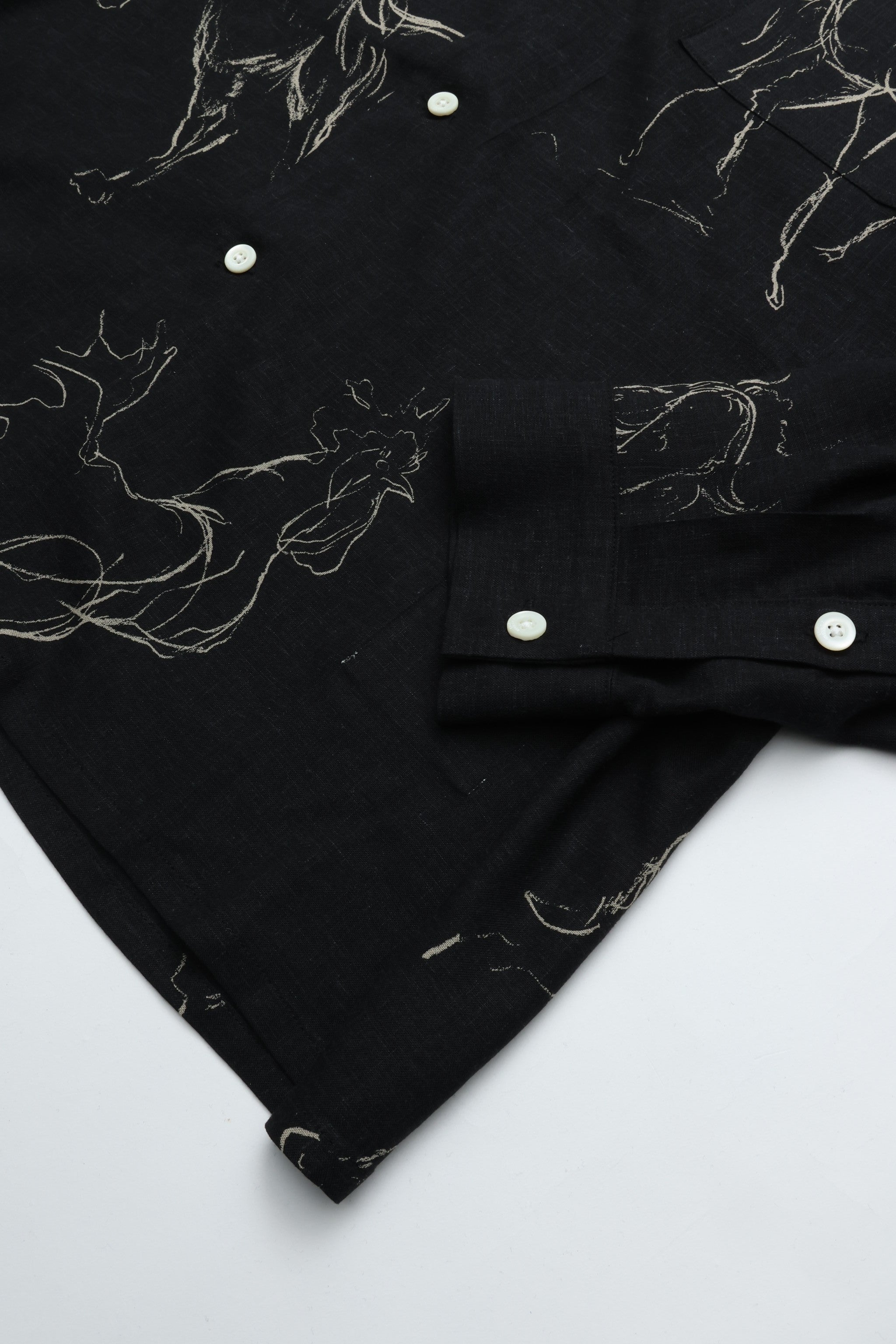 OLD JOE BRAND ORIGINAL PRINTED OPEN COLLAR SHIRTS (ANIMAL DRAWING