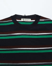 THE SHINZONE / MULTI STRIPED CREW NECK KNIT 85 NAVY