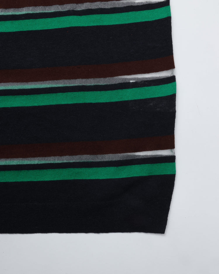 THE SHINZONE / MULTI STRIPED CREW NECK KNIT 85 NAVY