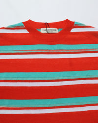 THE SHINZONE / MULTI STRIPED CREW NECK KNIT 24 RED