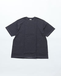 Yonetomi   GARMENT DYED BORDER T-SHIRT (Short Sleeve) BLACKNAVY*WHITE  95-262-034