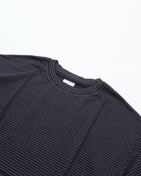 Yonetomi   GARMENT DYED BORDER T-SHIRT (Short Sleeve) BLACKNAVY*WHITE  95-262-034