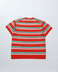 THE SHINZONE / MULTI STRIPED CREW NECK KNIT 24 RED