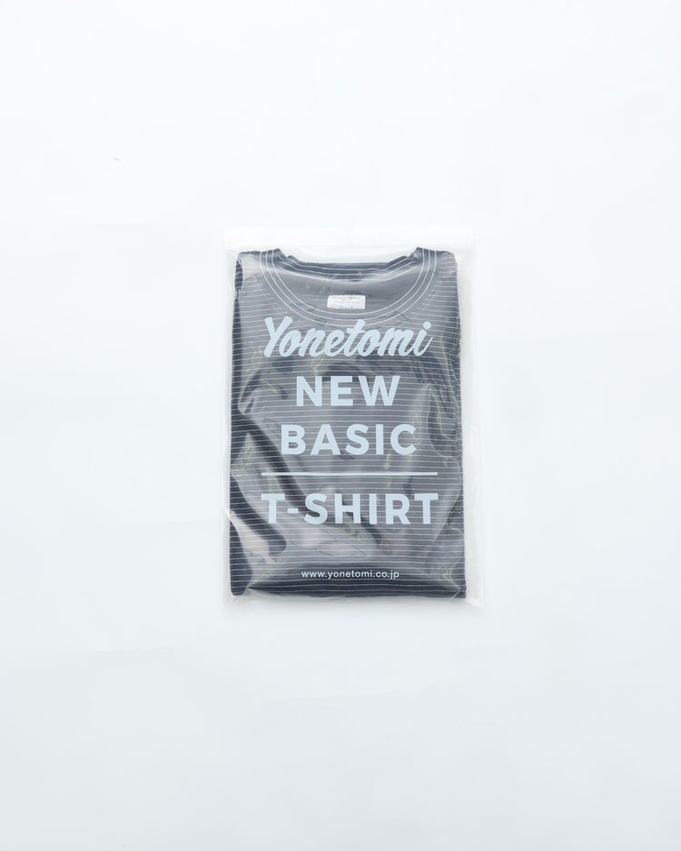 Yonetomi   GARMENT DYED BORDER T-SHIRT (Short Sleeve) BLACKNAVY*WHITE  95-262-034