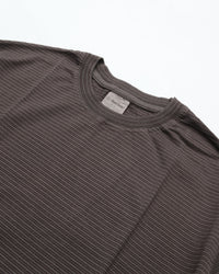 Yonetomi   GARMENT DYED BORDER T-SHIRT (Short Sleeve) D.GRAY*GRAY  95-262-034