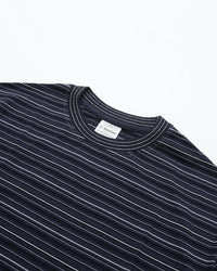 Yonetomi   GARMENT DYED RAMDOM BORDER T-SHIRT 95-262-035 BLACKNAVY*WHITE