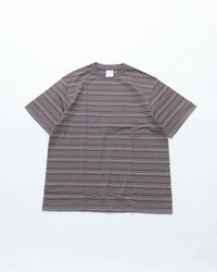 Yonetomi   GARMENT DYED RAMDOM BORDER T-SHIRT 95-262-035 GRAY*WHITE