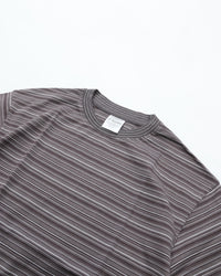 Yonetomi   GARMENT DYED RAMDOM BORDER T-SHIRT 95-262-035 GRAY*WHITE