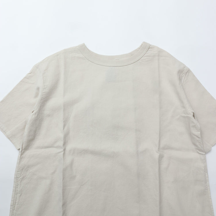 maillot / linen rich back tuck half sleeve shirt-OP IVORY