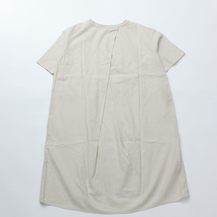 maillot / linen rich back tuck half sleeve shirt-OP IVORY