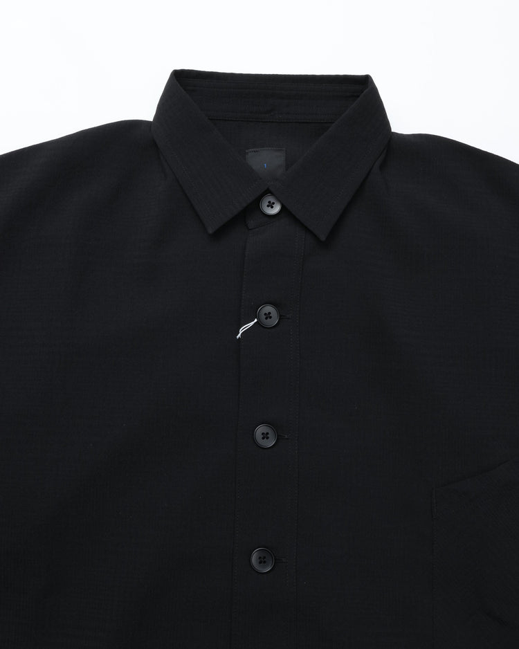 maillot / shadow check s/s big shirt BLACK