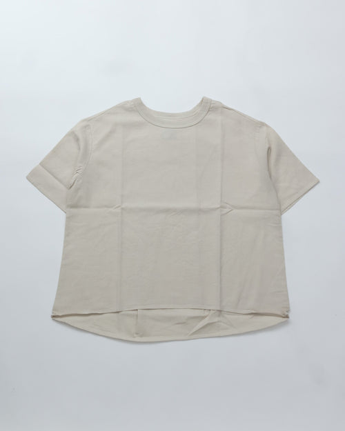 maillot / linen rich back tuck half sleeve shirt-Tee IVORY