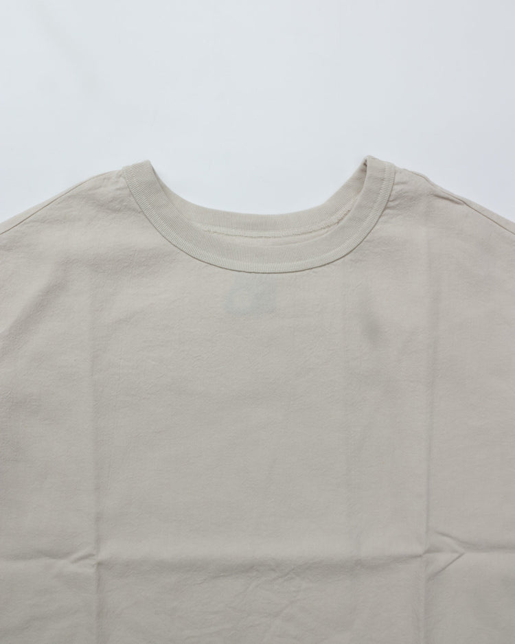 maillot / linen rich back tuck half sleeve shirt-Tee IVORY