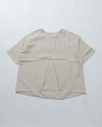 maillot / linen rich back tuck half sleeve shirt-Tee IVORY
