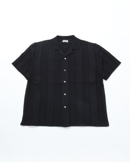 COOHEM / LINKS STRIPE KNIT S/T BLACK