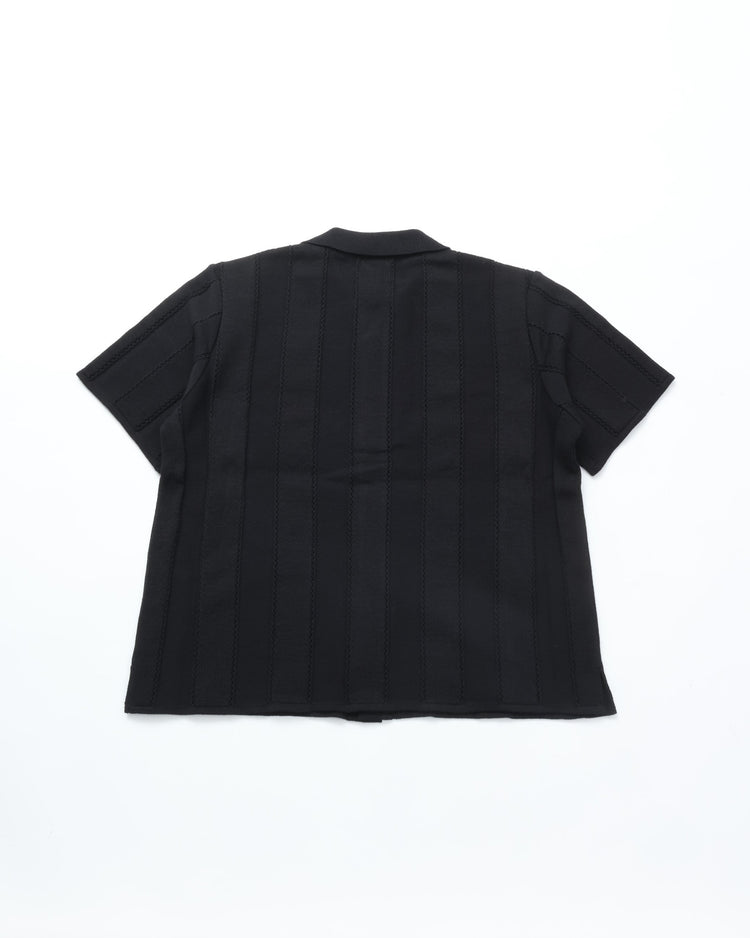 COOHEM / LINKS STRIPE KNIT S/T BLACK