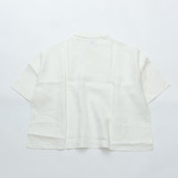maillot mature (マイヨマチュア) mature canvas linen big polo shirt-Tee OFF WHITE MAS-26162
