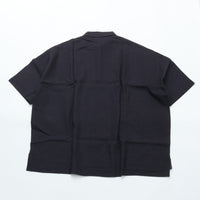 maillot mature (マイヨマチュア) mature canvas linen big polo shirt-Tee NAVY MAS-26162