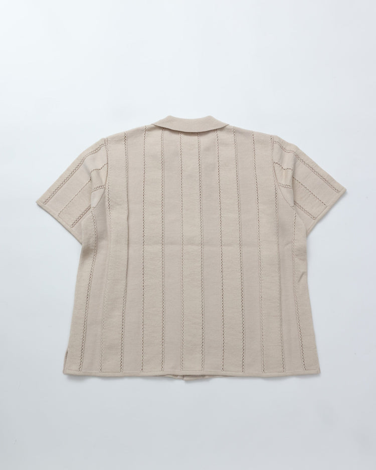 COOHEM / LINKS STRIPE KNIT S/T ECRU