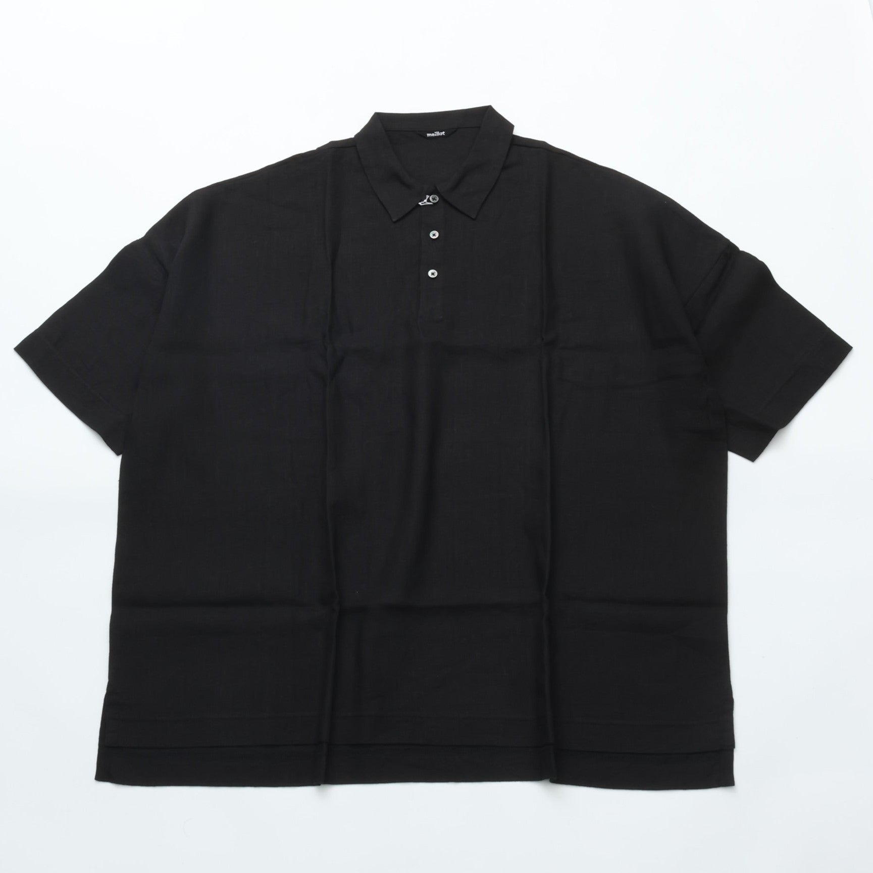 maillot mature (マイヨマチュア) mature canvas linen big polo shirt