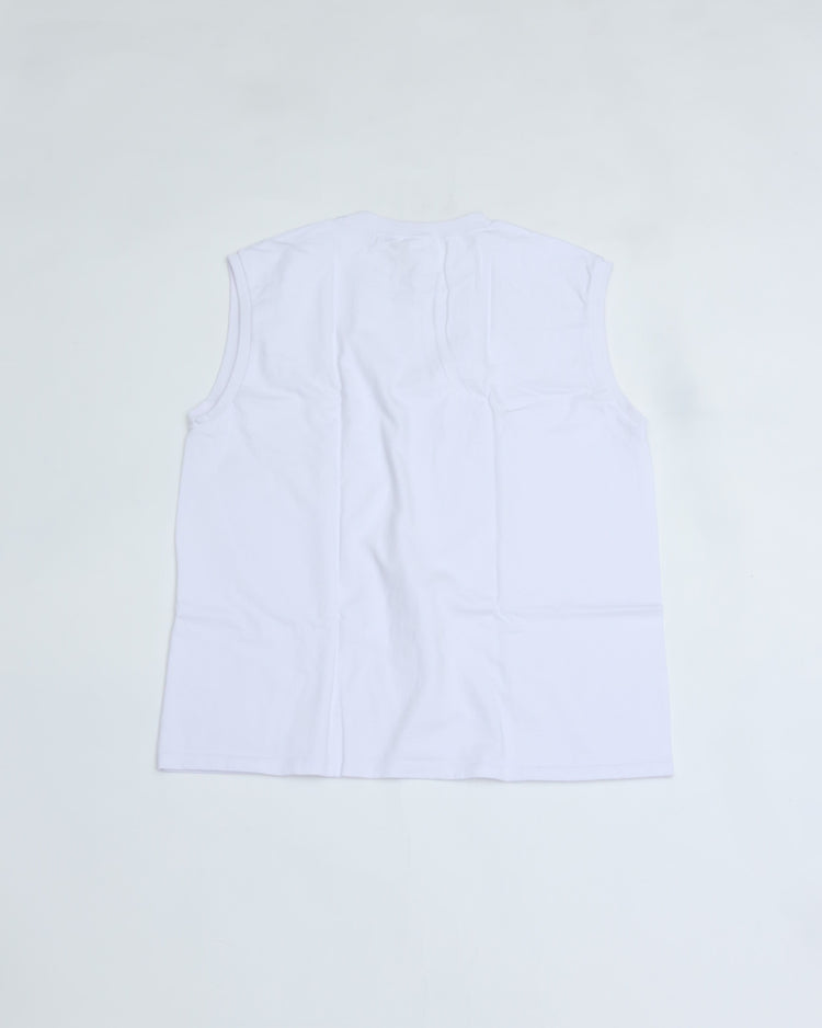 TOUGHER   BREA SLEEVELESS SOLID BLANK WHITE