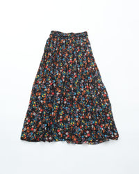 MEYAME  PLEATED SKIRT (FLOWER) MEY-2431 BLACK