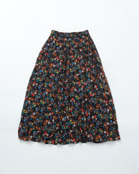 MEYAME  PLEATED SKIRT (FLOWER) MEY-2431 BLACK