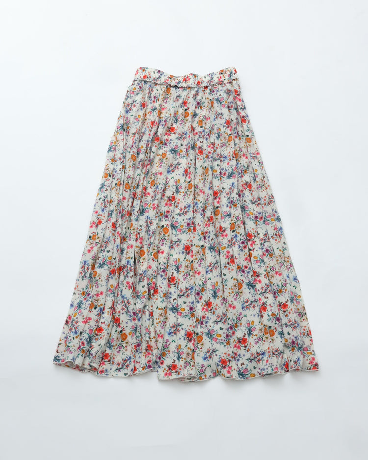MEYAME  PLEATED SKIRT (FLOWER) MEY-2431 WHITE