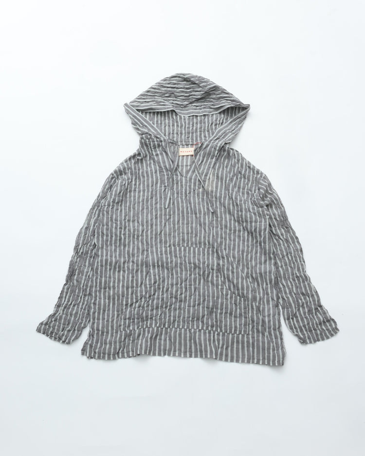 MEYAME  STRIPED LIGHT PARKA MEY-2430 BLACK