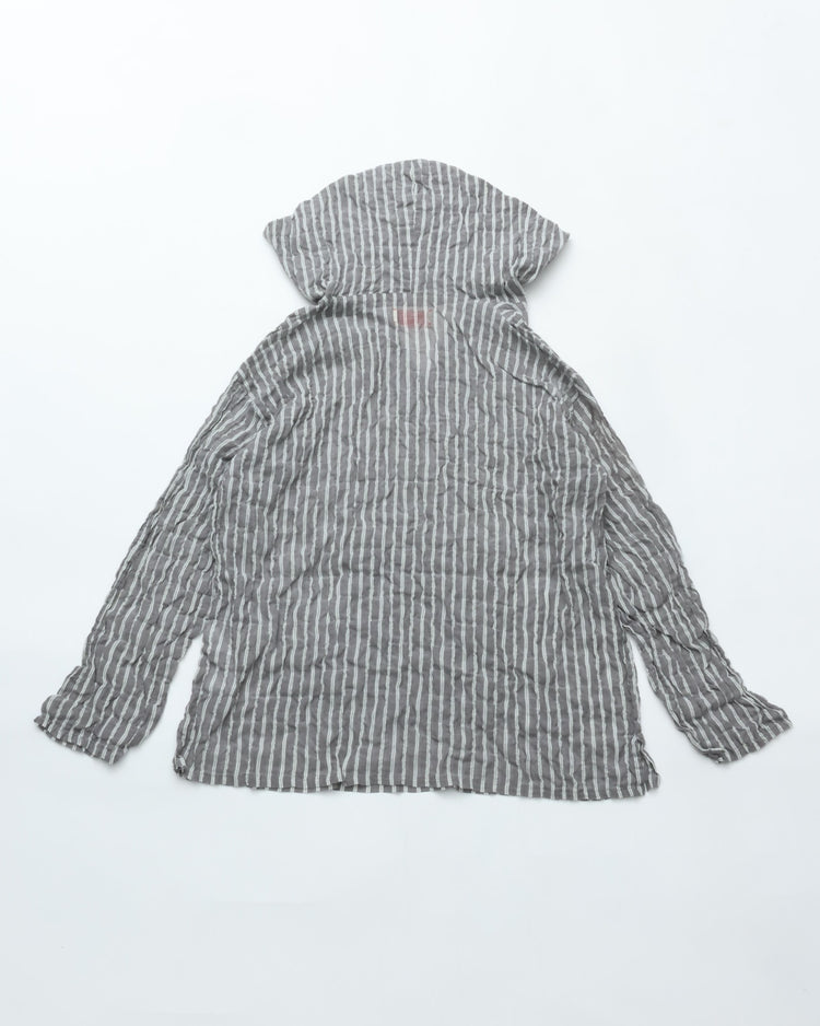 MEYAME  STRIPED LIGHT PARKA MEY-2430 BLACK
