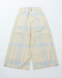 MEYAME  CHECK SIDE LINE WIDE PANTS MEY-2423 LIGHT YELLOW