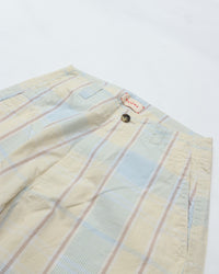 MEYAME  CHECK SIDE LINE WIDE PANTS MEY-2423 LIGHT YELLOW