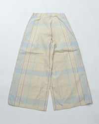 MEYAME  CHECK SIDE LINE WIDE PANTS MEY-2423 LIGHT YELLOW
