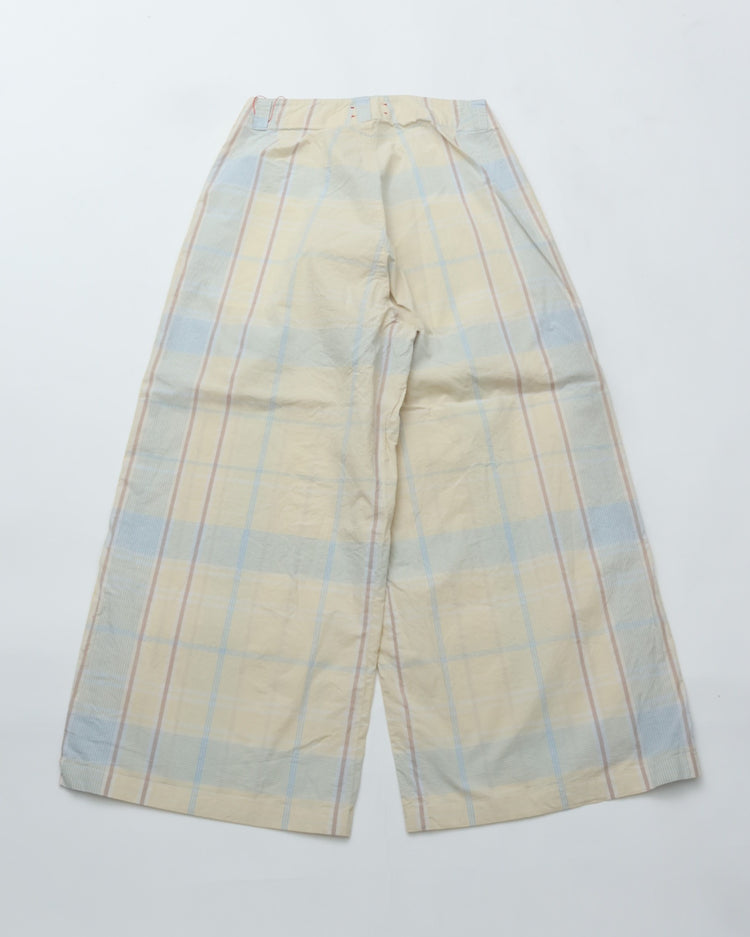 MEYAME  CHECK SIDE LINE WIDE PANTS MEY-2423 LIGHT YELLOW