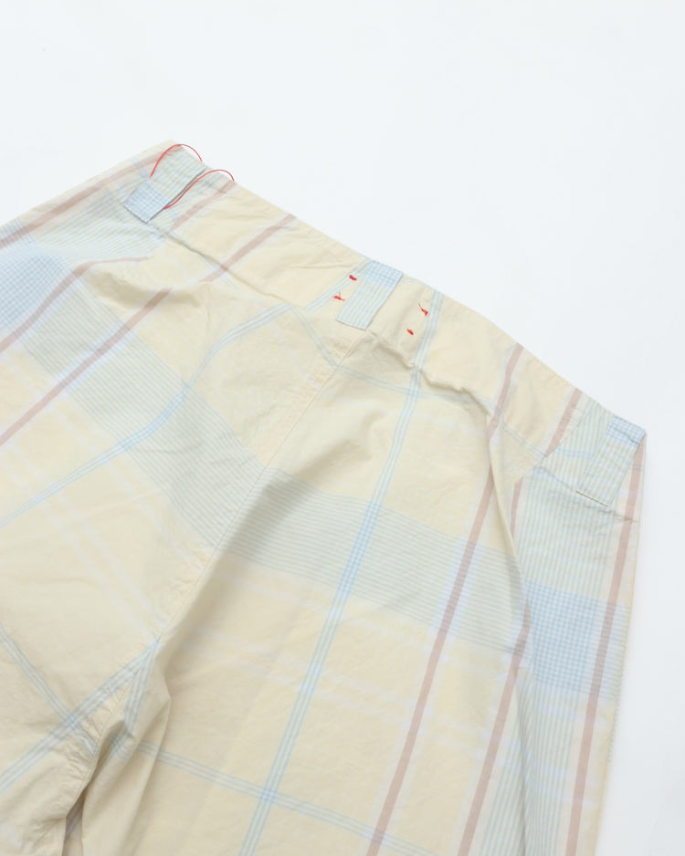 MEYAME  CHECK SIDE LINE WIDE PANTS MEY-2423 LIGHT YELLOW