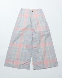MEYAME  CHECK SIDE LINE WIDE PANTS MEY-2423 LIGHT BLUE